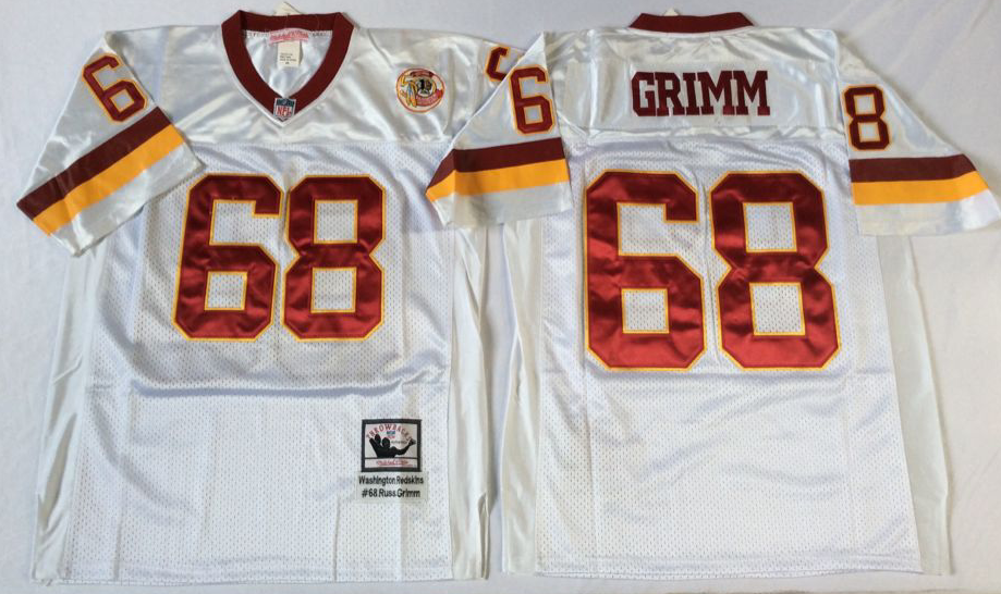 Men NFL Washington Redskins 68 Grimm white Mitchell Ness jerseys